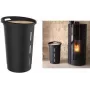 EDA Caja de almacenamiento de pellets, 38 litros, plástico negro con tapa de madera, capacidad 20 kg – 1 unidad (010478 NO)