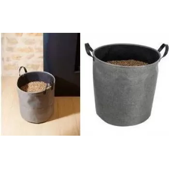 EDA Bolsa de almacenamiento de pellets, 60 litros, gris oscuro, capacidad 30 kg, fieltro, plegable, con asas 010488 G/NO