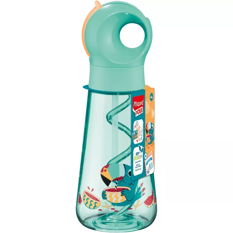 Maped PICNIK TUKAN Botella 0,5 L verde Ecozen con pajita 873103