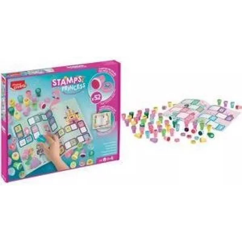 Maped Creativ Princess Set de sellos autoentintables, 6 sellos, plástico, caja de cartón, colores de tinta surtidos 907072