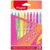 Maped Rotuladores neón, pack de 10, punta redonda de 2,8 mm, estuche de cartón 845419