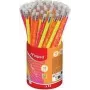 Maped Neon Lápiz de grafito HB con goma de borrar, triangular, pack de 72 estuche 853789FC