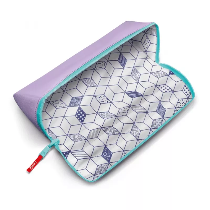 Maped XXL Classic Pastel Sweet Purple estuche triangular con apertura extraancha y diseño de doble cara 931910