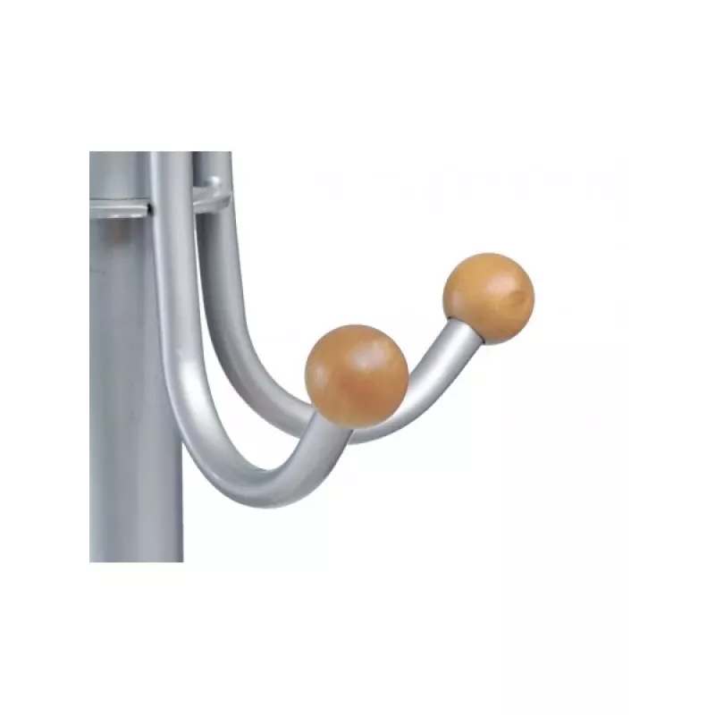 MAUL Stily perchero con paragüero, plata, colgadores de madera, 8 ganchos, 1750 mm 9403270