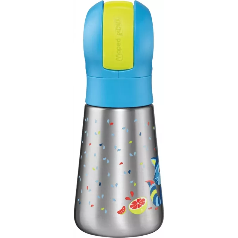 Maped PICNIK botella isotérmica mapache, 350 ml acero inoxidable con pajita 873001