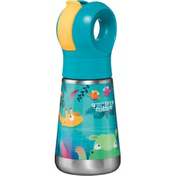 Maped PICNIK botella isotérmica Jungle Fever 350 ml acero inoxidable turquesa con pajita