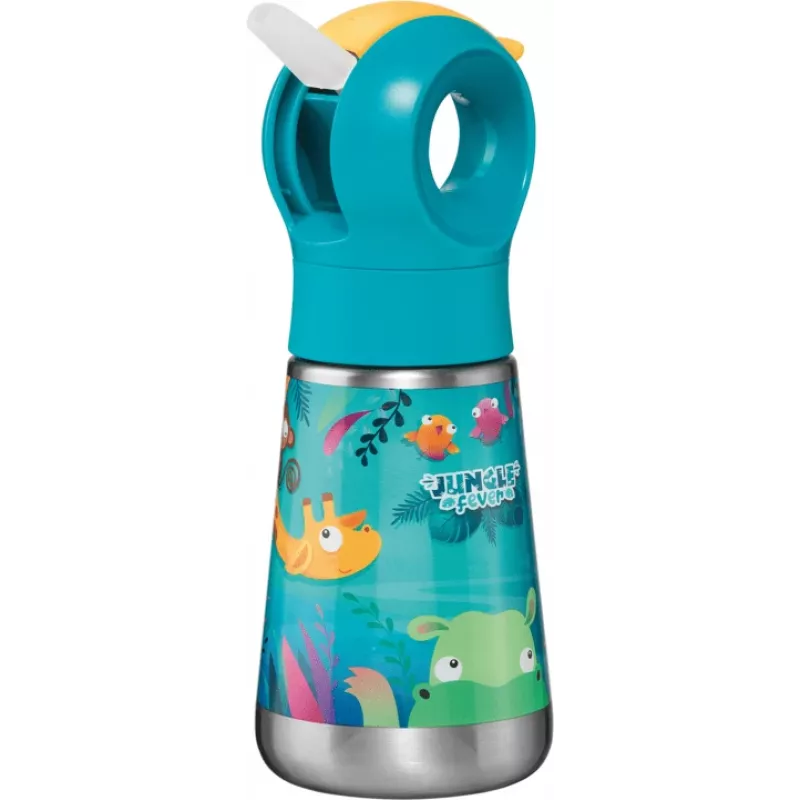 Maped PICNIK botella isotérmica Jungle Fever 350 ml acero inoxidable turquesa con pajita