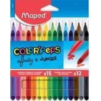 Maped INFINITY & COLOR'PEPS set de manualidades combinado, 27 piezas, colores surtidos, estuche de cartón 984744