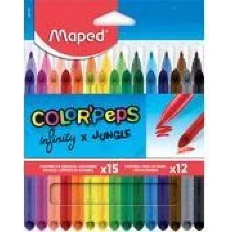 Maped INFINITY & COLOR'PEPS set de manualidades combinado, 27 piezas, colores surtidos, estuche de cartón 984744