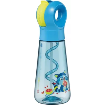 Maped PICNIK botella de agua Raccoon 0,5 L azul con pajita 873101