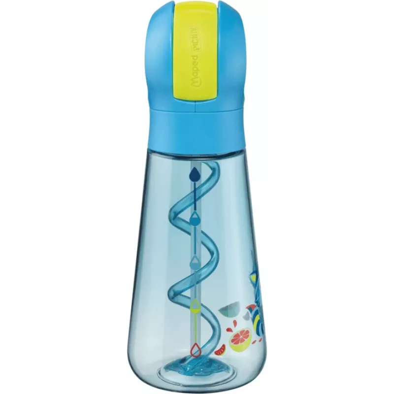 Maped PICNIK botella de agua Raccoon 0,5 L azul con pajita 873101