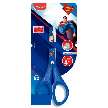 Maped Superman tijeras de manualidades, punta redonda, 130 mm, azul 464233