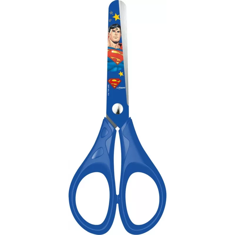 Maped Superman tijeras de manualidades, punta redonda, 130 mm, azul 464233