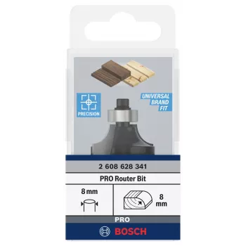 Bosch Expert for Wood fresa de redondear 8 mm mango, R1 8 mm, 15,5 mm longitud de corte, 53 mm longitud total 2608628341