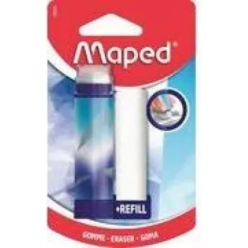 Maped ARCTIC goma de borrar con mecanismo giratorio y recambio, estilo lápiz de labios, blanca, 1 set (2 gomas de borrar) 152026