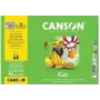 Canson Kids bloc de papel de dibujo A4 90g/m² blanco ligeramente granulado 50 hojas para lápiz y lápices de colores C629012000