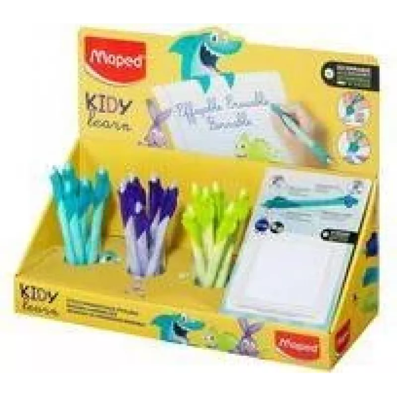 Maped KIDY Learn Bolígrafo roller borrable, 0,7 mm, expositor de 18 piezas (229503)