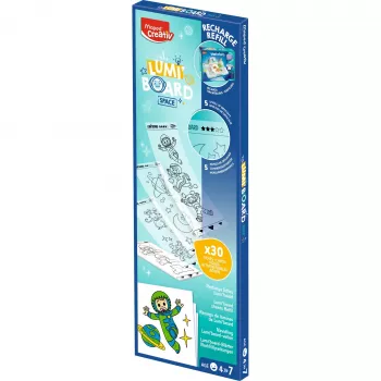 Maped Creativ LUMI BOARD Space recambio - 35 hojas transparentes y temáticas para mesas de luz LED 907097