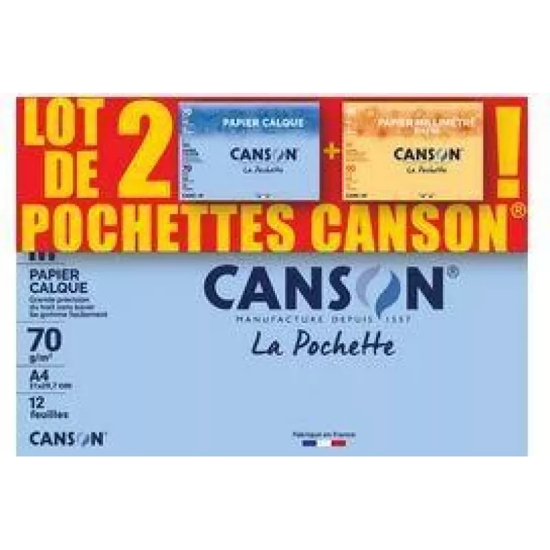 Canson Papel de calco y papel milimetrado, set de 2 piezas C400121939