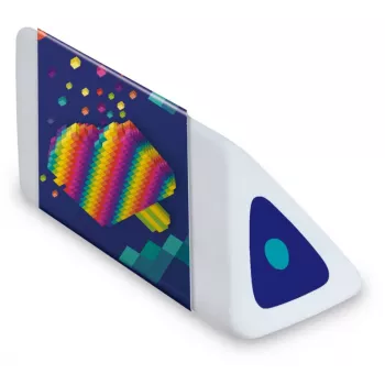 Maped Pyramide PIXEL PARTY goma de borrar de plástico, blanca, sin ftalatos ni PVC, sección triangular, caja expositora de 24 119523