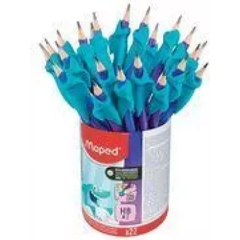 Maped KIDY Learn lápiz de grafito HB con ayuda de escritura, triangular, mina irrompible, pack de 22 854500