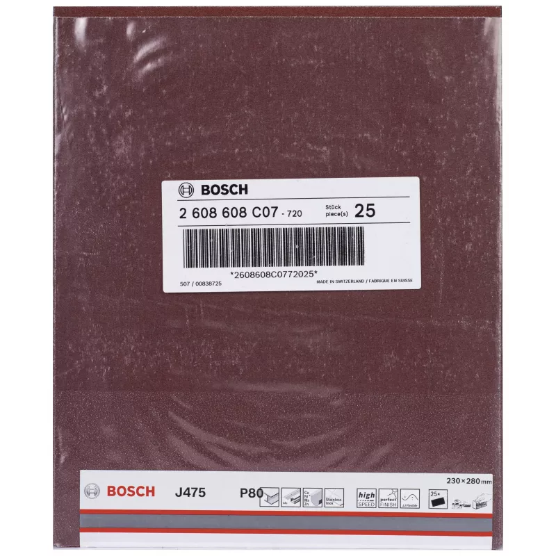 Bosch Best for Metal J475 rollo de lija P80 100 mm x 50 m 2608608C07