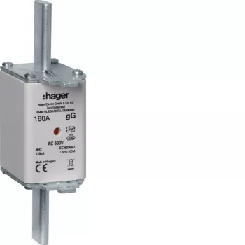 Fusible HAGER LNH2160M NH2 160A 500V gG con indicador de fusión