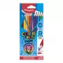 Lápices de colores triangulares Maped COLOR'PEPS STRONG, 12 colores distintos, mina irrompible de 3,2 mm, estuche de cartón 862712