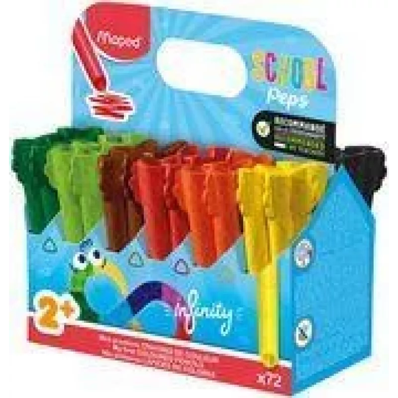 Set de lápices de colores triangulares Maped Color'Peps Infinity, 72 colores distintos, minas macizas, irrompibles, duran 8 veces más que los lápices de colores jumbo 864602