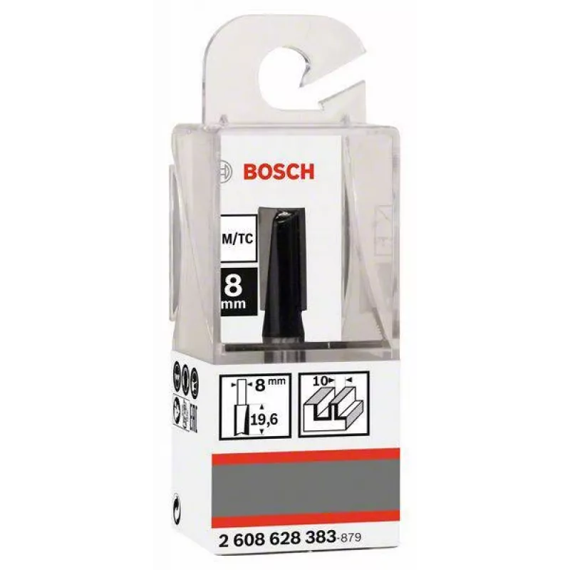 Fresa para ranurar Bosch mango de 8 mm, 10 mm de diámetro, 20 mm de longitud de corte, 51 mm de longitud total 2608628383