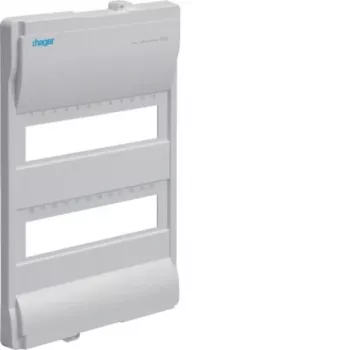 HAGER Volta tamaño 2 tapa frontal VZ222N para armarios de distribución empotrados, 2 filas, 24 módulos, blanco