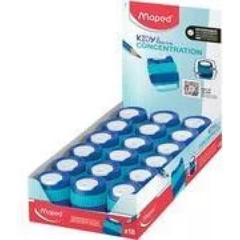 Expositor de sacapuntas Maped Kidy Learn Concentration, 18 unidades, plástico, colores surtidos 014301