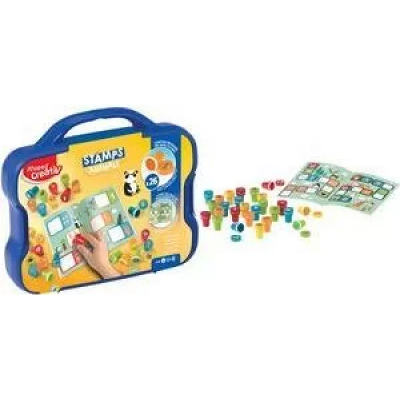 Set de sellos Maped Creativ motivos animales, autoentintables, 15 sellos, estuche de plástico 907090