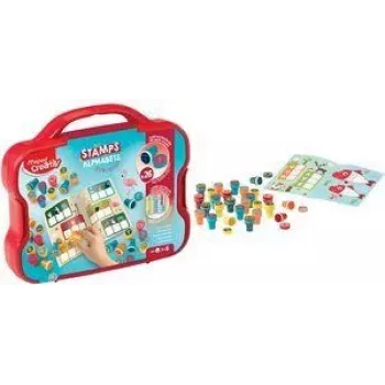 Set de sellos autoentintables Maped Creativ alfabeto, 26 letras, estuche de plástico 907089