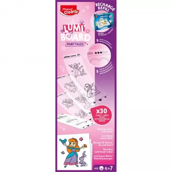 Recambio Maped Creativ Princess para mesas de luz LED LUMI BOARD, 20 hojas de papel transparente 907096