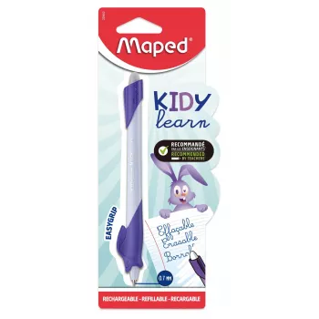 Bolígrafo de tinta borrable Maped KIDY learn conejo, tinta azul, 0,7 mm, blíster 229600