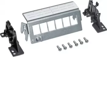 Panel de parcheo Keystone Hager FZ06MK 6 puertos Cat.6a blindado, gris