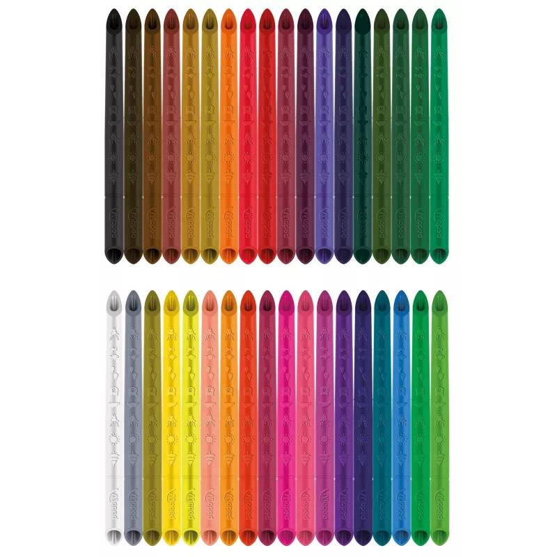 Maped COLOR'PEPS INFINITY lápices de colores triangulares, 36 colores distintos, sin madera, núcleo 100% pigmento, 10 veces más duraderos, estuche ergonómico 861623
