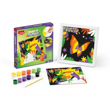 Maped Creativ set de pintar por números - loro y mariposa, 2 motivos, 10 pinturas acrílicas, a partir de 7 años 907085