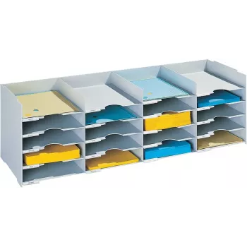 PAPERFLOW clasificador caja de formularios, 20 compartimentos, poliestireno gris, incl. etiquetas y soportes de etiquetas (541.02)