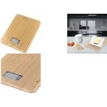 Little Balance LB 8543 báscula de cocina electrónica fina de bambú con pantalla LCD, capacidad 5 kg, precisión 1 g
