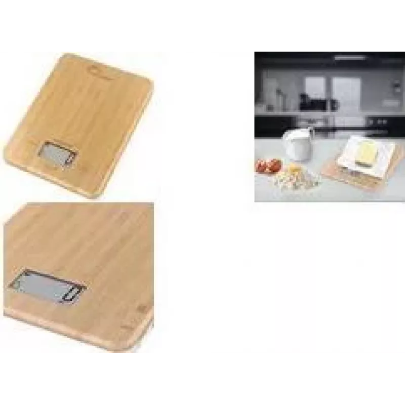 Little Balance LB 8543 báscula de cocina electrónica fina de bambú con pantalla LCD, capacidad 5 kg, precisión 1 g