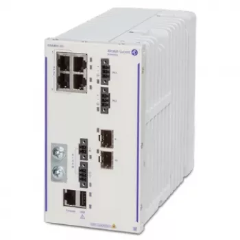 Alcatel-Lucent OmniSwitch 6465-P6 switch gestionado L3 con 4x Gigabit PoE+ y 2x SFP, 150W High PoE, montaje en carril DIN/pared