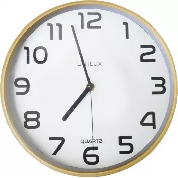 UNILUX Baltic reloj de pared de madera 300 mm marrón negro números cuarzo 400094591