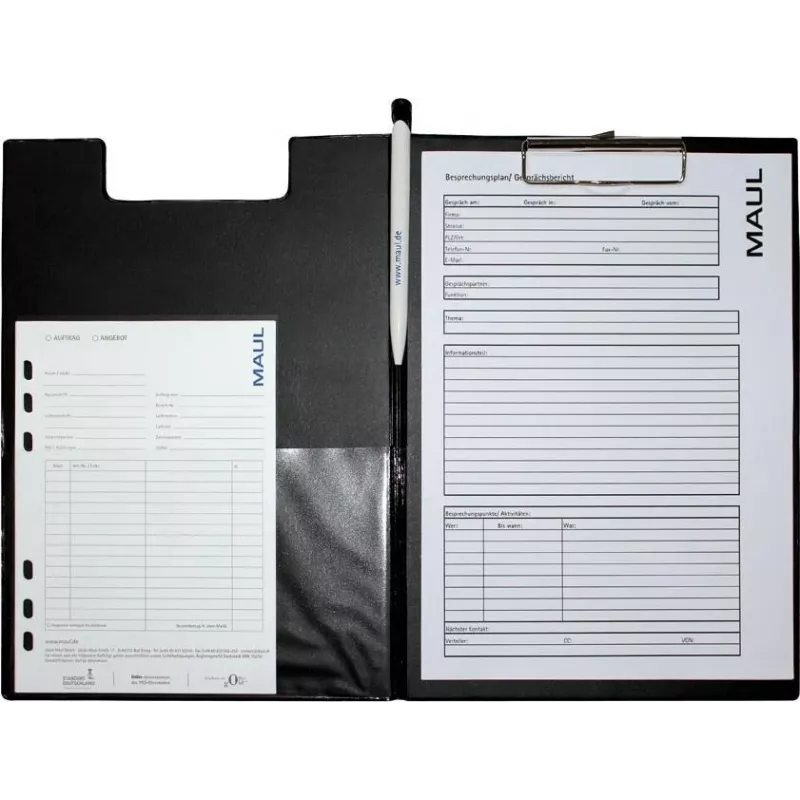 MAUL carpeta con pinza A4 con revestimiento de film, negra 23392-90