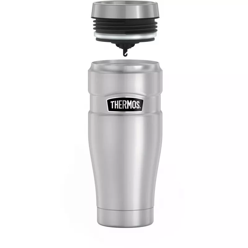 Vaso isotérmico THERMOS STAINLESS KING, 0,47 L, Ice Grey, acero inoxidable de doble pared, aislamiento al vacío, desmontable 4002.336.047