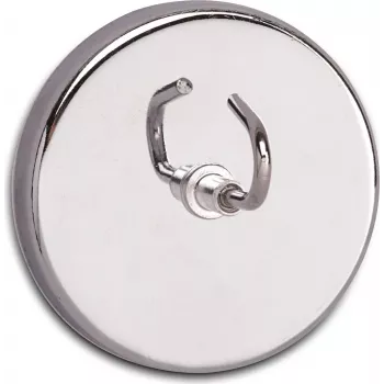 Gancho magnético MAUL con gancho grande, interior, acero inoxidable y acero, 52 mm de diámetro, gancho universal, para azulejos y metal 61555-96