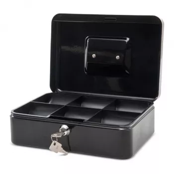 Caja de caudales MAUL 56113-90, negra, acero, cerradura de cilindro, 250 x 191 x 88 mm
