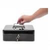 Caja de caudales MAUL 56113-90, negra, acero, cerradura de cilindro, 250 x 191 x 88 mm