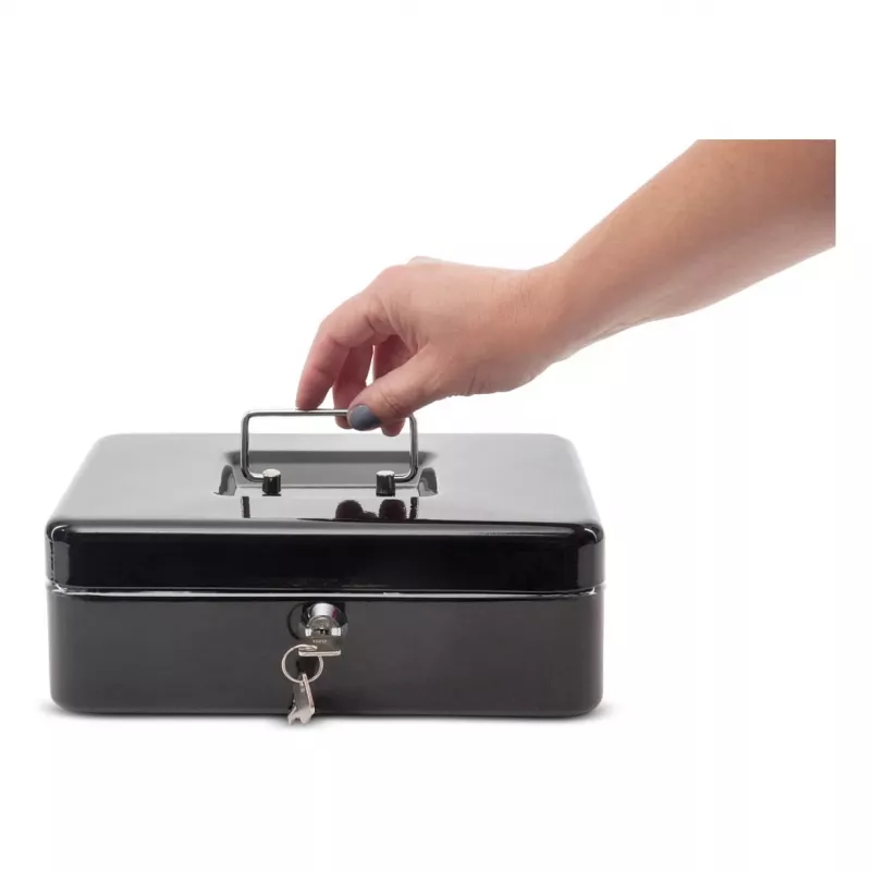 Caja de caudales MAUL 56113-90, negra, acero, cerradura de cilindro, 250 x 191 x 88 mm